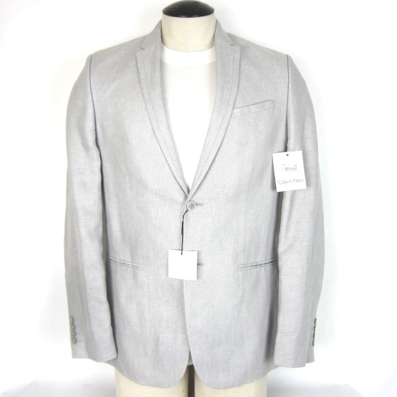 Calvin Klein Other - Calvin Klein Mens Linen Sport Coat S Slim Fit Gray